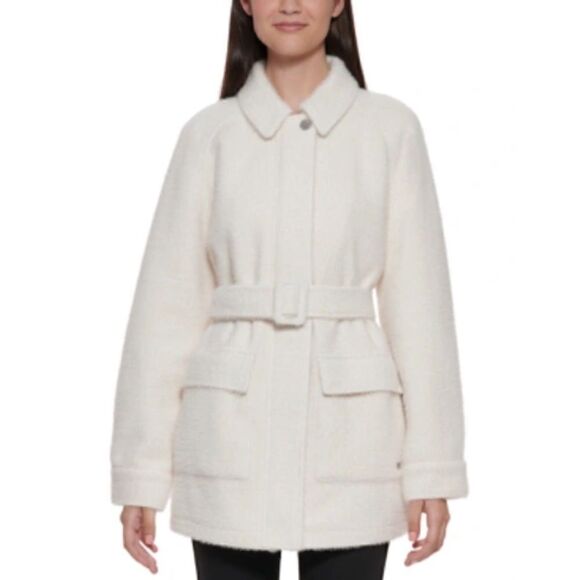 Calvin Klein Jackets & Blazers - Calvin Klein Womens Belted Shirt Jacket Ivory Missing Belt Medium NWT NWD